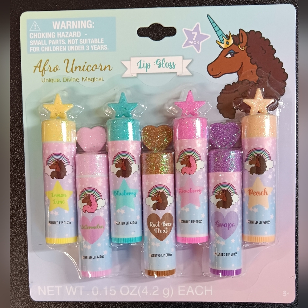 Afro Unicorn Lip Gloss Set (NEW)